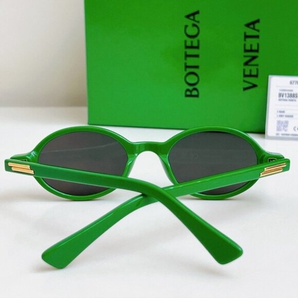 Bottega Veneta Green Sunglasses with Gold Detail